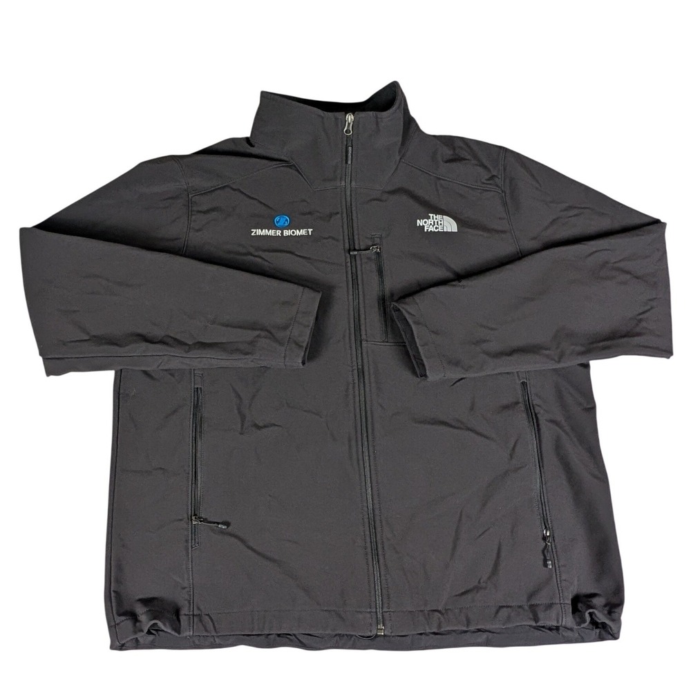 The North Face Softshell Jacket Mens XL Black Zimmer Biomet Full Zip Good